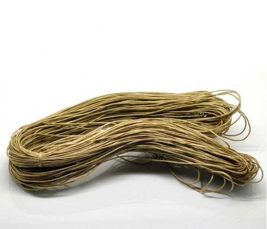 Waxed Cotton Cord, Light Coffee 1mm, 80 metres