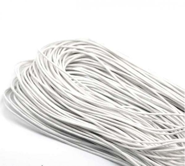 Waxed Cotton Cord, White, 1.5mm, 80 metres