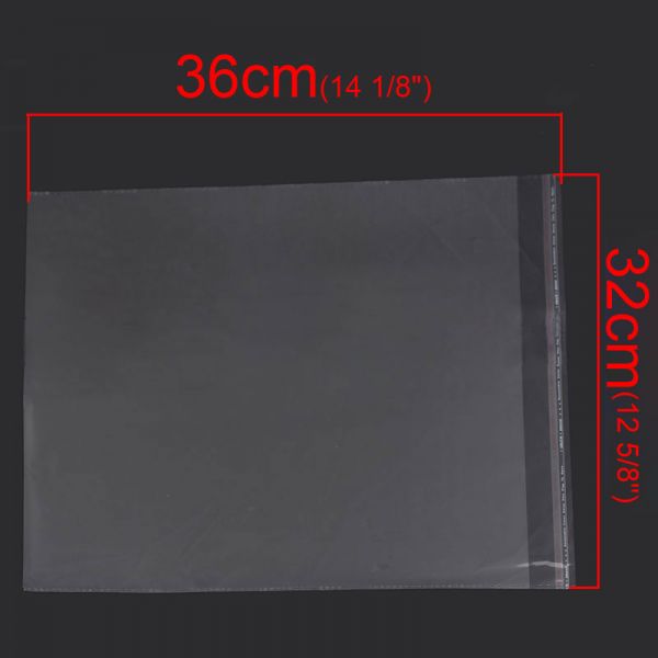 Self Adhesive Seal Plastic Cello Bags 32x36cm Usable Space 32x33cm), 100pcs