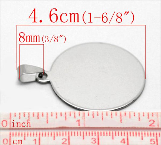Antique Silver Blanks for Stamping, Pendant Tag, 46x34mm,  5pcs