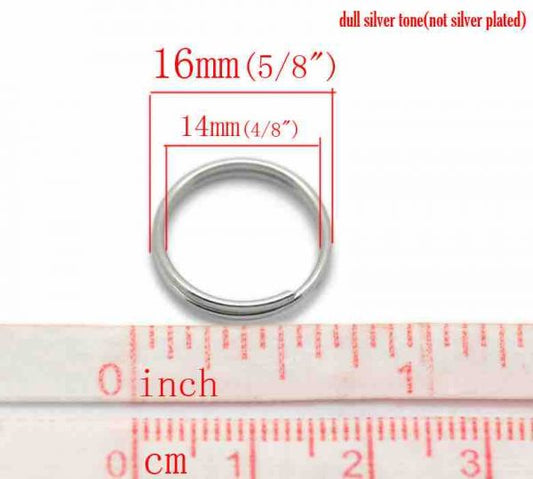 Split Rings, Antique Silver, 16mm, 200pcs