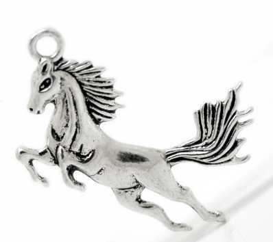 Antique Silver Horse Charm Pendants 51x43mm, 10pcs