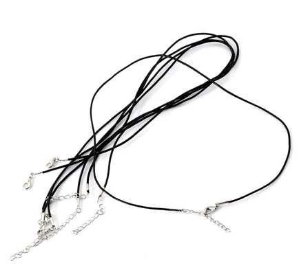 Leather Black Necklaces 46.5cm  - 20pcs