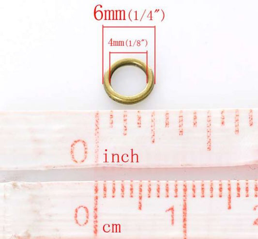 Jump Rings, Antique Bronze, Soldered Closed. 6mm. 500pcs