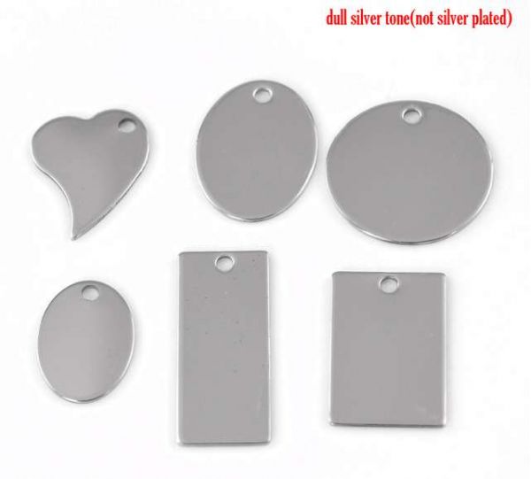 Antique Silver Stainless Steel Blanks for Stamping, Mixed Charms, 30pcs