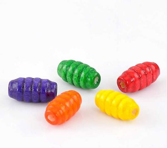 Wooden Beads Oval, 15x8mm, Mixed, 500pcs
