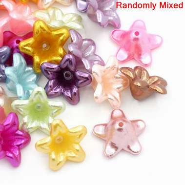 Acrylic Beads, Mix Color, Flower, 13mm, 200pcs