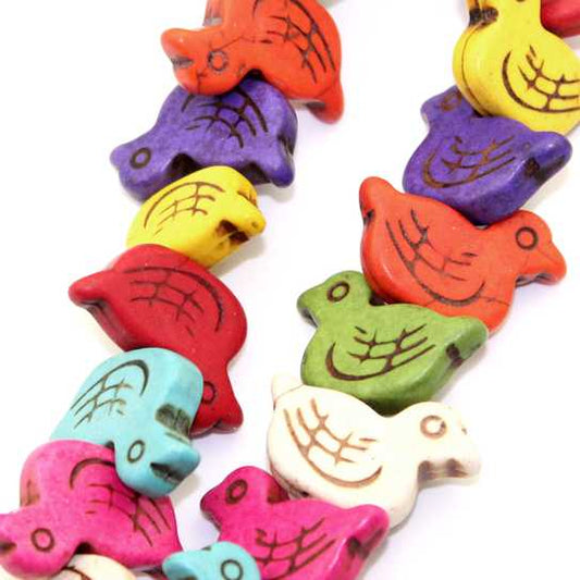 Dyed Turquoise Beads Duck Mixed 29x19mm 36cm long, Strand (approx 26PCs)