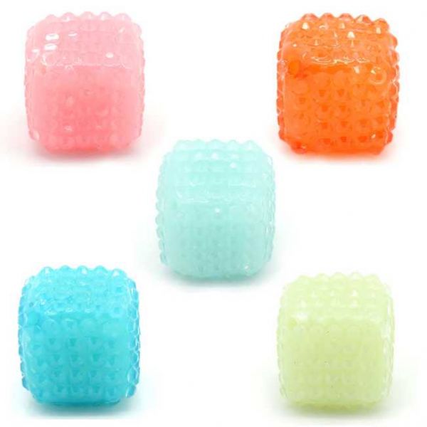 Acrylic Spacer Beads Cube Mixed 21x21mm, 10PCs