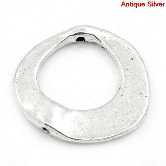 Antique Silver Twist Round Bead 21x20mm, 30PCs