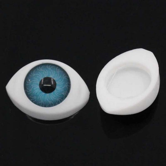 Acrylic Eye Oval, White and Blue, 16 x 11mm, 50pcs  - I am looking at you!