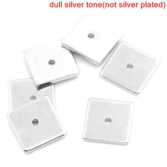 Antique Silver Flat Spacers Beads, 8x8mm 30pcs