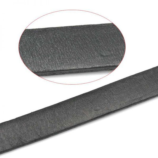 Leather Cowhide Cord, black 10x3mm, flat, 2 metres