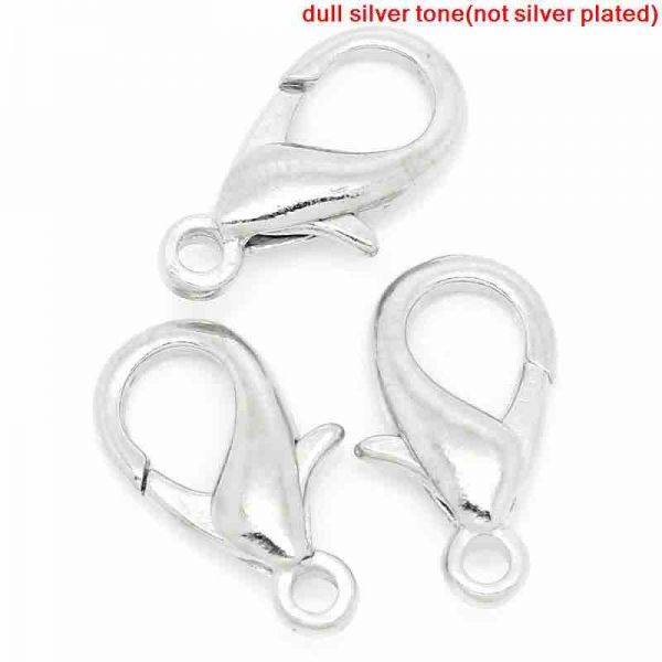 Antique Silver Lobster Clasps 9x16mm, 50pcs