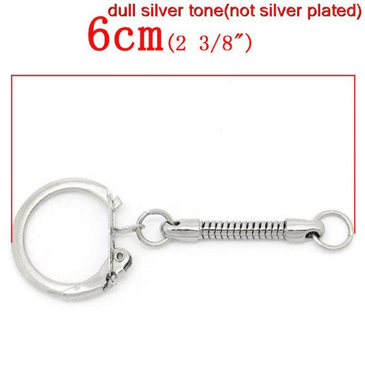 Key Ring, Antique Silver, 6cm long,  30pcs