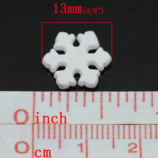 Acrylic Charm Beads Christmas Snowflake 12mm x 13mm, 500PCs