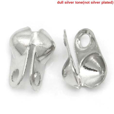 Antique Silver Connector Clasps Fit 2.4mm Ball Chain End Crimps 6x6mm, 500pcs