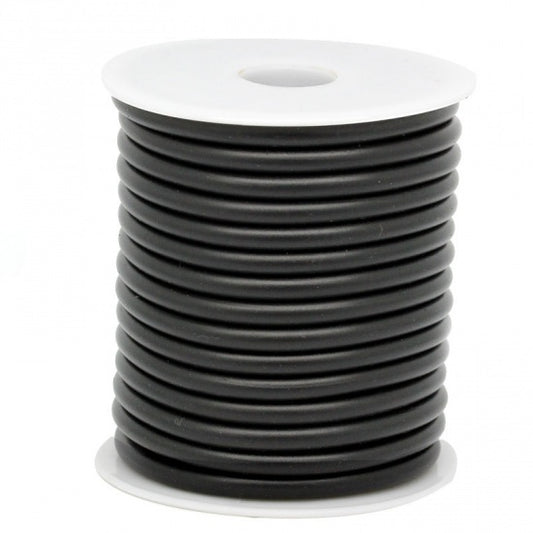 Rubber Tubing Hollow 5mm, Black 10 metres