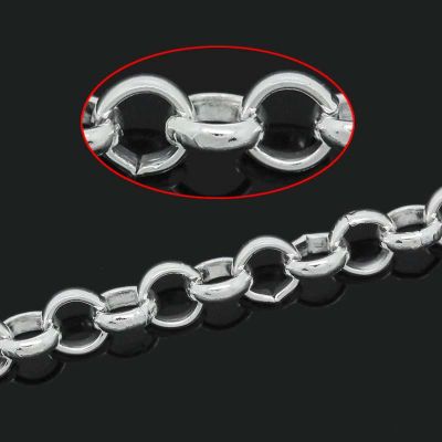 Silver Plate Belcher Rolo Chain, 5x5mm, 5 metres