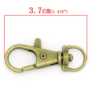 Antique Bronze Lobster swivel clasp, 37mm x 17mm, 50 pcs