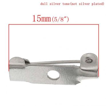Antique Silver, Brooch No Roller 15 x 4mm, 500pcs