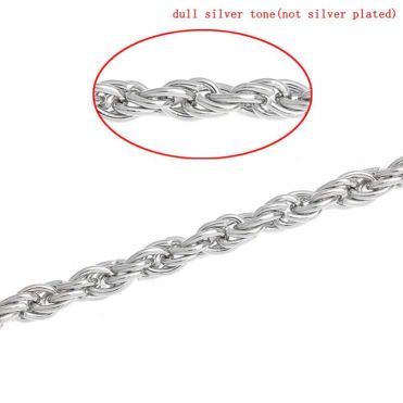 Antique Silver Braided Chain, 6.5x4.5mm, 3 metres