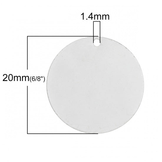 Antique Silver Blanks for Stamping, Round 20mm Charm, 30pcs