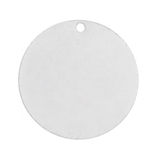 Antique Silver Blanks for Stamping, Round 20mm Charm, 30pcs