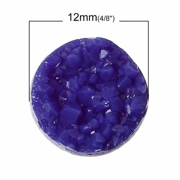 Resin Cabochon, Purple 12mm, 10pcs