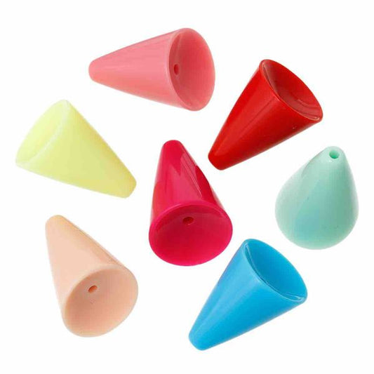 Acrylic Spacer Beads Cone Shaped Mixed,  21x20mm, 30pcs