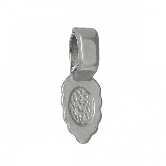 Silver Plate, Bail 16 x 6mm, leaf shape, 200pcs - SPECIAL PRICE