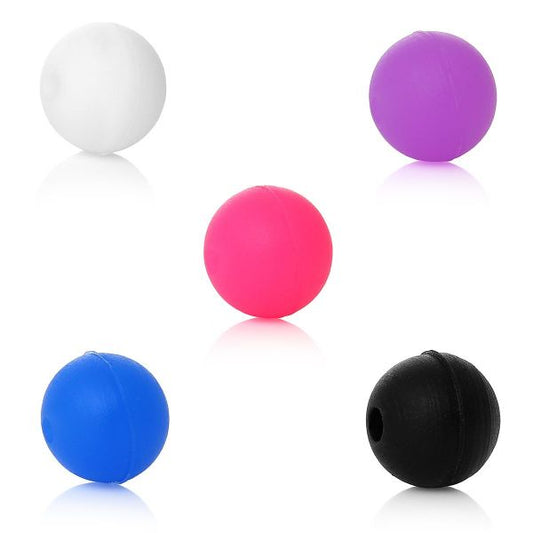 Silicone Spacer Beads Round Mixed About 9mm Dia, Hole: Approx 2.2mm, 100 PCs
