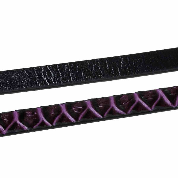 Leather Flat Cord, Purple Snake Pattern, 100cm x 1cm, 1pc