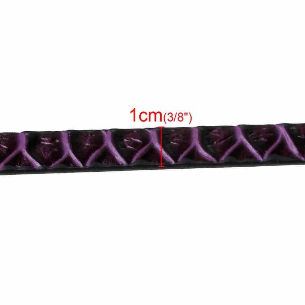 Leather Flat Cord, Purple Snake Pattern, 100cm x 1cm, 1pc