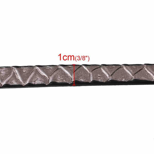 Leather Flat Cord, Light Brown Snake Pattern, 100cm x 1cm, 1pc