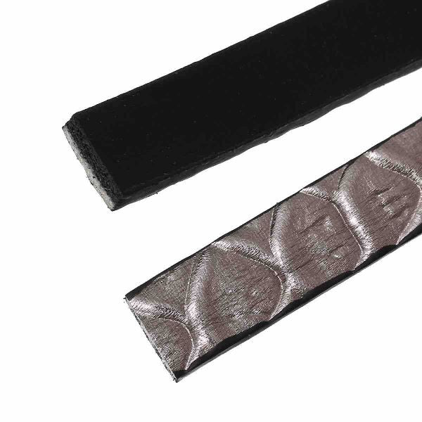 Leather Flat Cord, Light Brown Snake Pattern, 100cm x 1cm, 1pc