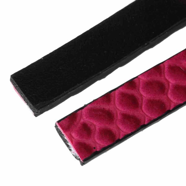 Leather Flat Cord, Fuchsia Pattern, 100cm x 1cm, 1pc