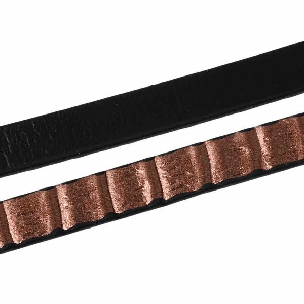 Leather Flat Cord, Light Coffee Pattern, 100cm x 1cm, 1pc