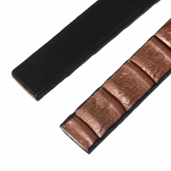 Leather Flat Cord, Light Coffee Pattern, 100cm x 1cm, 1pc