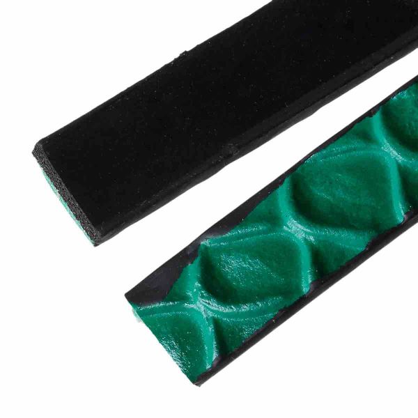 Leather Flat Cord, Green Pattern, 100cm x 1cm, 1pc