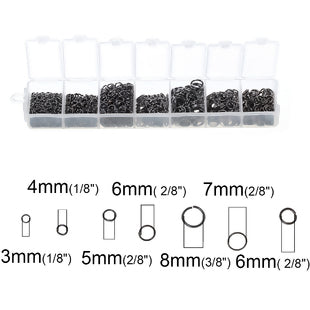 Jump Rings Kit, Black Nickle, Mixed Open and Closed, 3 - 8mm, approx 1,500 pcs
