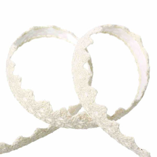 Fabric Lace Trim, Adhesive Tape, Off White, 18mm, 1 metre