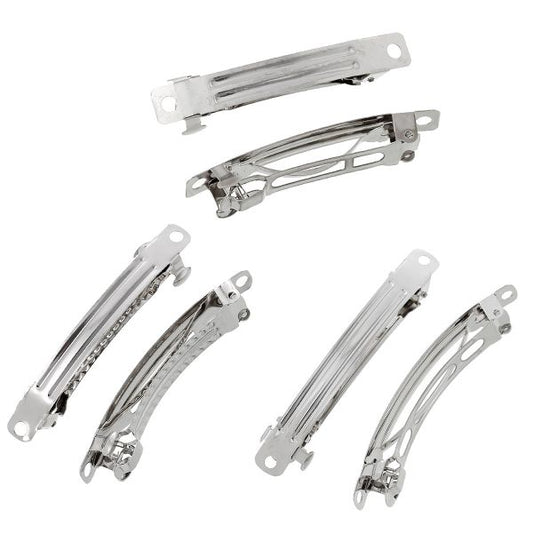 Antique Silver Hair Barrette, Mix 3 sizes, 30pcs