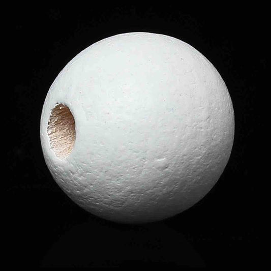 Wooden Beads Round, 20mm, White, 50pcs