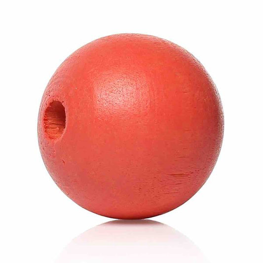 Wooden Beads Round, 35mm, Watermelon, 5pcs