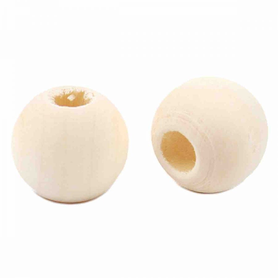 Wooden Beads Barrel, 12mm, Raw Varnished, 200 pieces, (5mm hole)