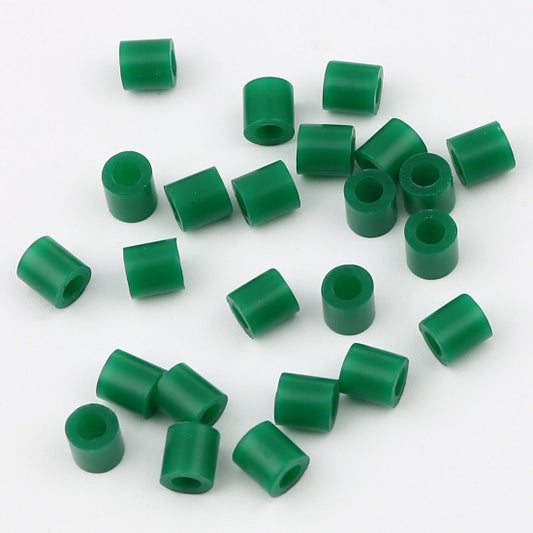 Pony Beads Green - opaque 5x5mm, 2,000pcs - Tube Shape