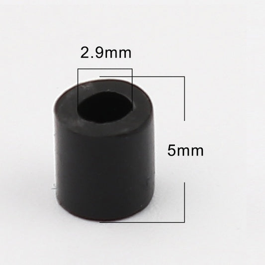 Pony Beads Black - opaque 5x5mm, 2,000pcs - Tube Shape