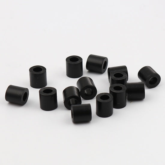 Pony Beads Black - opaque 5x5mm, 2,000pcs - Tube Shape