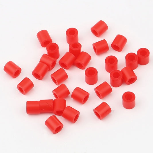 Pony Beads Red - opaque 5x5mm, 2,000pcs - Tube Shape